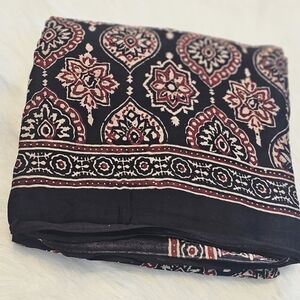 Black Ajrakh Modal Saree